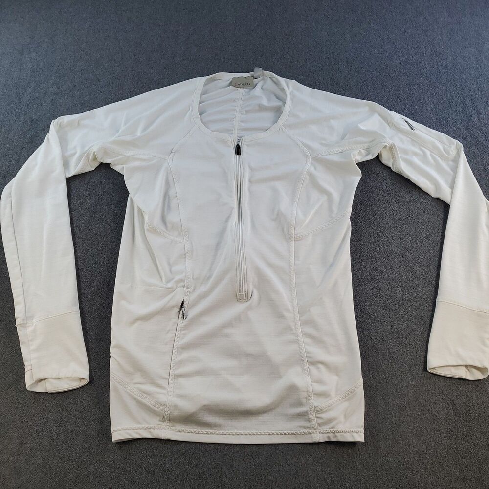 Athleta 1/2 Zip Running Pullover Top Womens Medium White